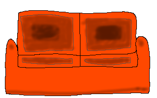 An orange couch